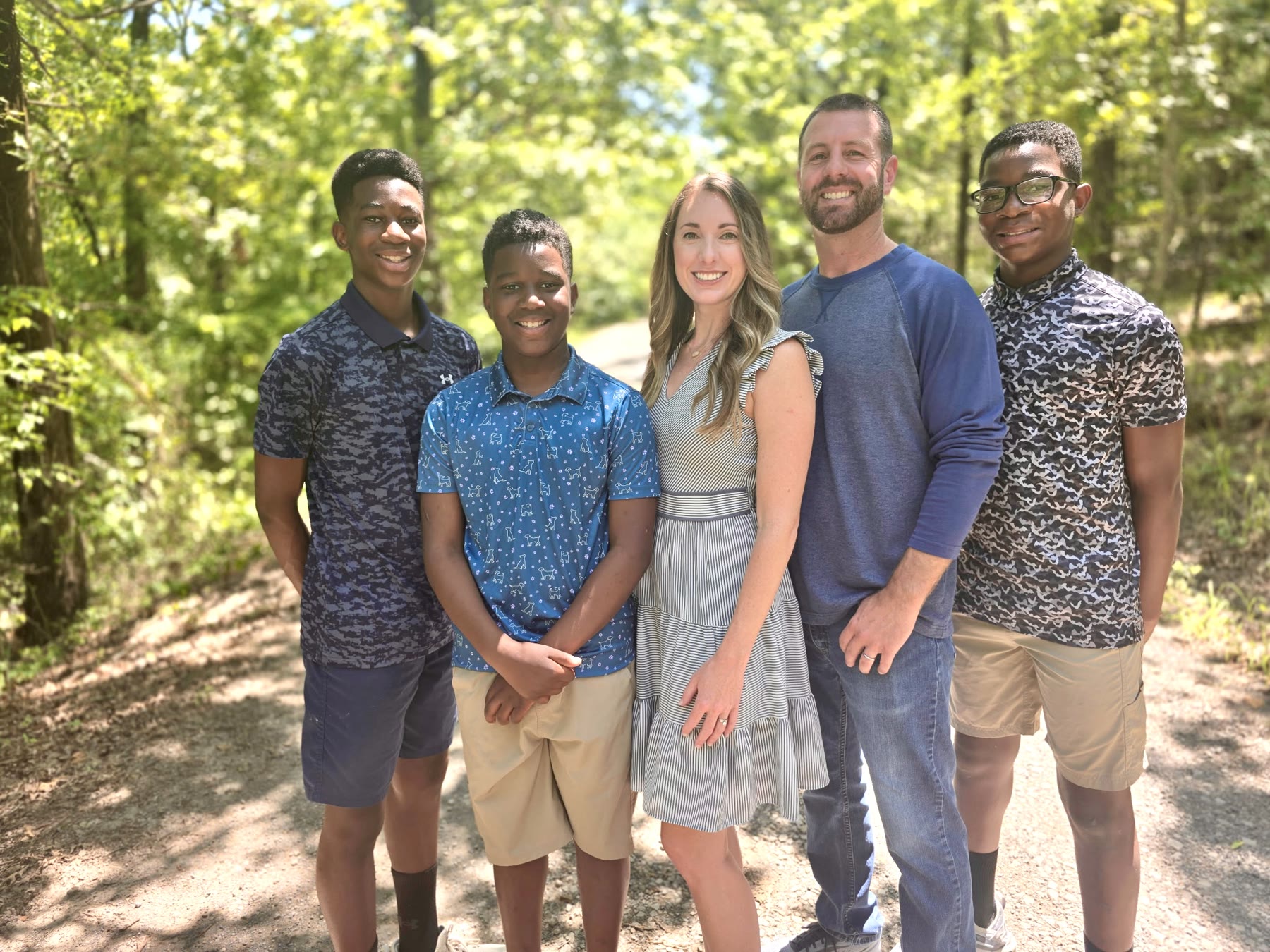Tatum Williams with her husband and three sons